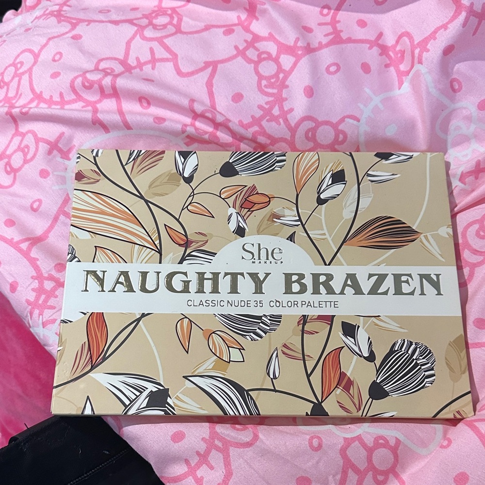 She Makeup "Naughty Brazen" Classic Nude 35 Color Palette - Beige Floral Case